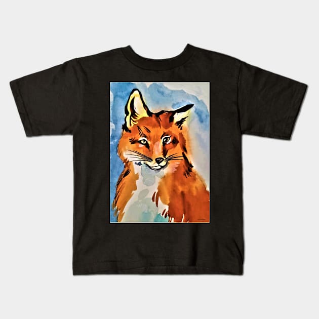 Personable Fox Kids T-Shirt by EloiseART